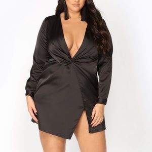 Black Satin Dress From Fashion Nova Curve